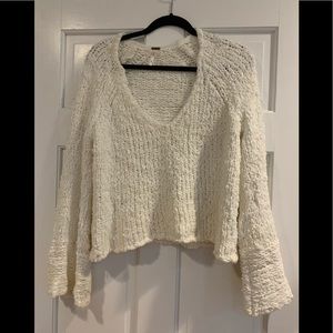 Free People Off white v neck sweater